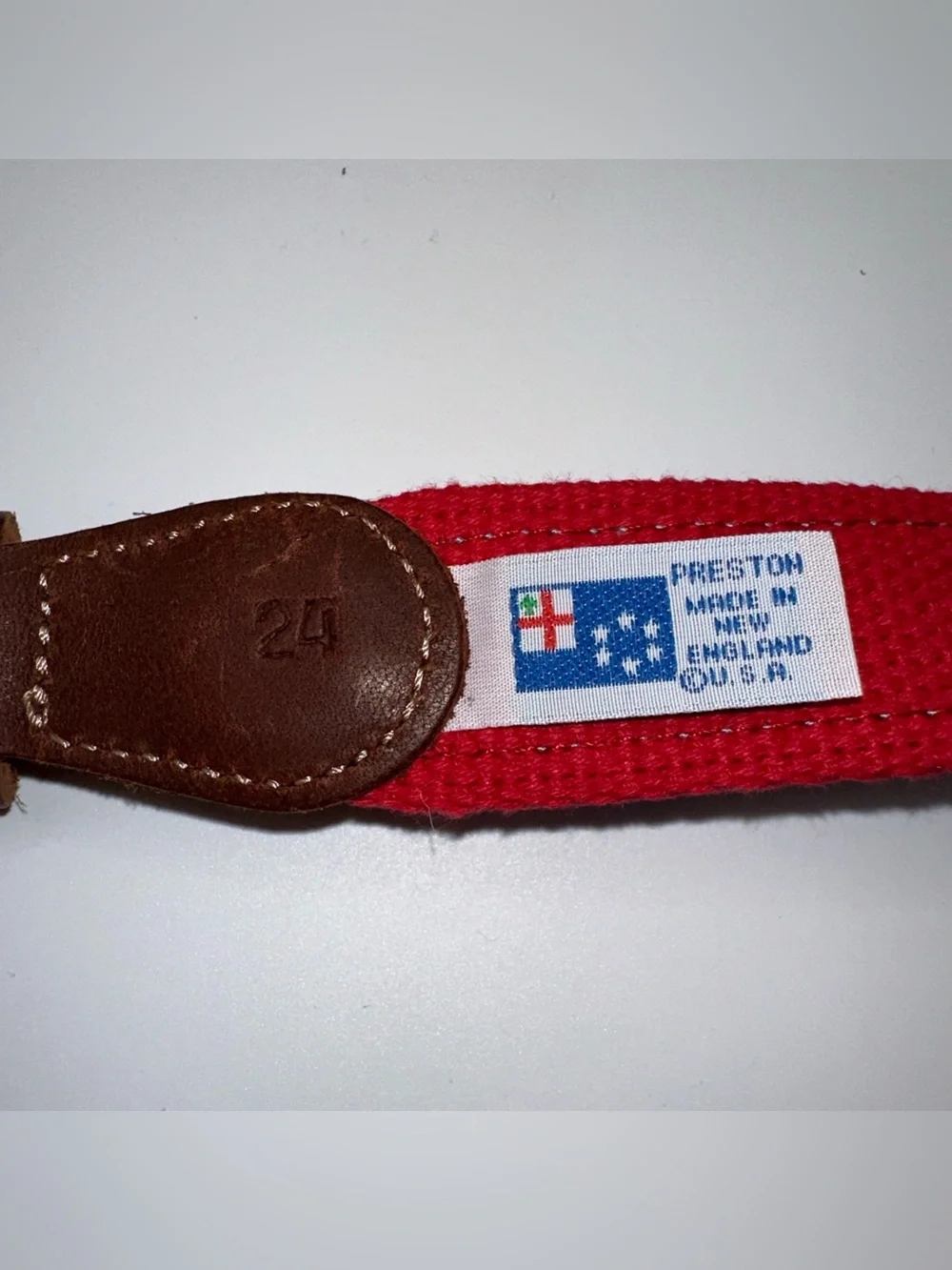 Preston Leather Snowman Holiday Belt Solid Brass Buckle Kids Size 24 Made in USA